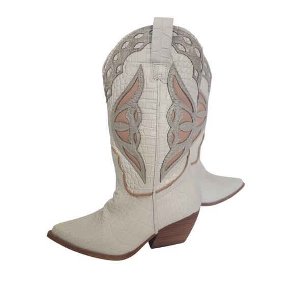 Steve Madden Wynter Boot Multi Croc Leather Western sz 6.5 - Picture 3 of 8